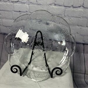 Vintage Anchor Hocking Glass Floral Platter